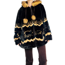 Load image into Gallery viewer, Vintage Furry Hooded Bear Coat