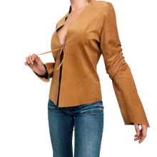 Load image into Gallery viewer, Vintage Suede Tie Front Shacket