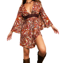 Load image into Gallery viewer, Plunging Belted Boho Dress