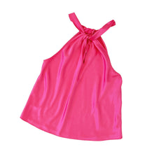Load image into Gallery viewer, Coral Pink Satin High Neck Top