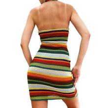 Load image into Gallery viewer, 90s Striped Knit Halter Dress