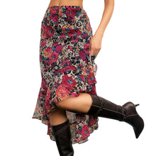 Load image into Gallery viewer, Betsey Johnson Silk Floral Midi Skirt