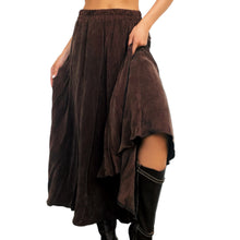 Load image into Gallery viewer, Vintage Flowy Brown Midi Skirt