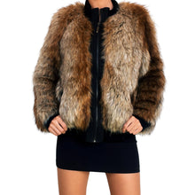 Load image into Gallery viewer, Faux Fur Zip Up Jacket