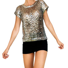 Load image into Gallery viewer, Vintage Silver Sequin Knit Top