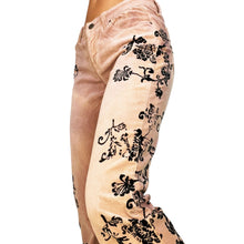 Load image into Gallery viewer, Bebe Velvet Floral Flare Pants