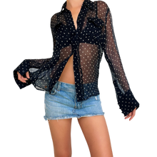 Load image into Gallery viewer, Silk Polkadot Blouse