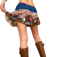 Load image into Gallery viewer, Flirty Patchwork Mini Skirt