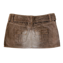Load image into Gallery viewer, Faded Khaki Corduroy Mini Skirt