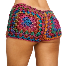 Load image into Gallery viewer, Boho Rainbow Crochet Shorts