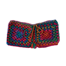 Load image into Gallery viewer, Boho Rainbow Crochet Shorts