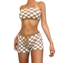Load image into Gallery viewer, Checkered Latte Crochet Set
