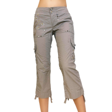 Load image into Gallery viewer, Embellished Taupe Capris