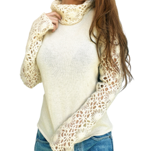 Load image into Gallery viewer, Creamy Intricate Crochet Sweater
