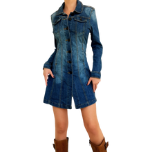Load image into Gallery viewer, Denim Button Up Mini Dress