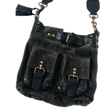 Load image into Gallery viewer, Gray Suede Leather Cargo Bag