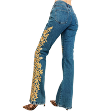 Load image into Gallery viewer, Caché Gold Embellished Jeans