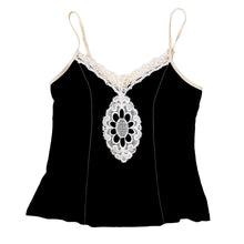 Load image into Gallery viewer, Bebe Black & Cream Crochet Cami