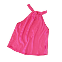 Load image into Gallery viewer, Coral Pink Satin High Neck Top