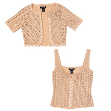 Load image into Gallery viewer, Crochet Cami & Cardi Set