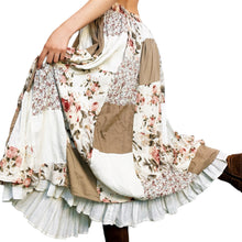 Load image into Gallery viewer, Vintage Floral Patchwork Skirt