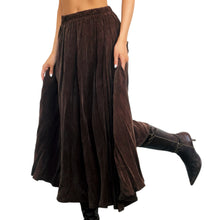 Load image into Gallery viewer, Vintage Flowy Brown Midi Skirt