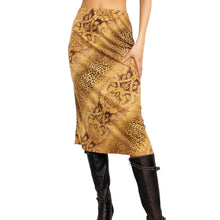 Load image into Gallery viewer, 90s Floral Leopard Midi Skirt