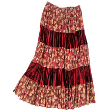 Load image into Gallery viewer, Vintage Velvety Tiered Maxi Skirt