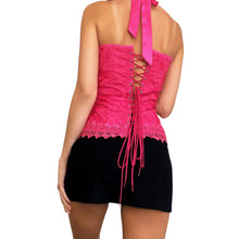Load image into Gallery viewer, Frederick's Hot Pink Halter Corset