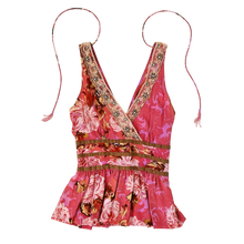 Load image into Gallery viewer, Pink Silk Embellished Top