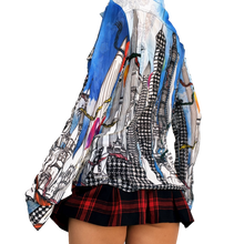 Load image into Gallery viewer, French Vintage Mesh Cityscape Blouse