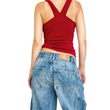 Load image into Gallery viewer, Deep Red Keyhole Top