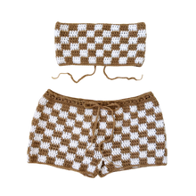 Load image into Gallery viewer, Checkered Latte Crochet Set