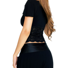 Load image into Gallery viewer, Bebe Lacy Black Top