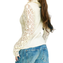 Load image into Gallery viewer, Creamy Intricate Crochet Sweater