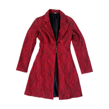 Load image into Gallery viewer, Long Burgundy Brocade Blazer