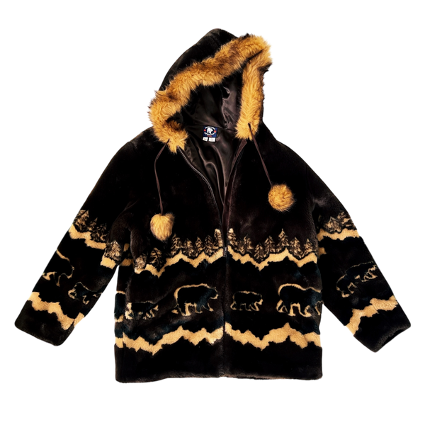 Vintage Furry Hooded Bear Coat