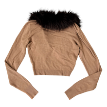 Load image into Gallery viewer, Guess Furry Tan Cropped Cardi