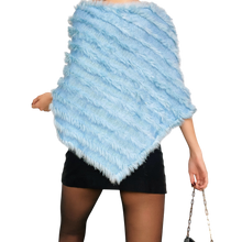 Load image into Gallery viewer, Baby Blue Furry Poncho