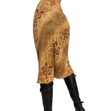 Load image into Gallery viewer, 90s Floral Leopard Midi Skirt