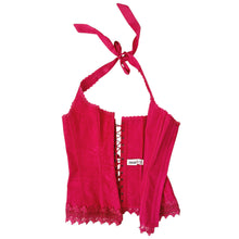 Load image into Gallery viewer, Frederick's Hot Pink Halter Corset