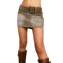 Load image into Gallery viewer, Faded Khaki Corduroy Mini Skirt