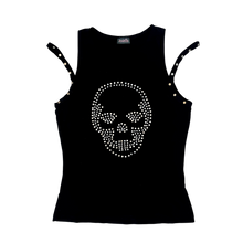 Load image into Gallery viewer, Vintage Rhinestone Skull Top