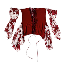 Load image into Gallery viewer, 90s Flowy Lace Up Top