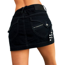 Load image into Gallery viewer, Denim Double Zip Mini Skirt