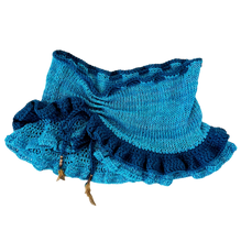 Load image into Gallery viewer, Flirty Topaz Crochet + Knit Mini Skirt