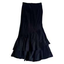 Load image into Gallery viewer, Black Tiered Maxi Skirt