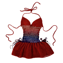 Load image into Gallery viewer, Desert Sunset Crochet Mini Dress