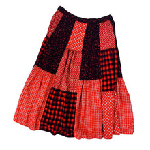 Load image into Gallery viewer, Red Patchwork Maxi Skirt