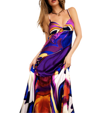Load image into Gallery viewer, Caché Swirly Silk Maxi Dress
